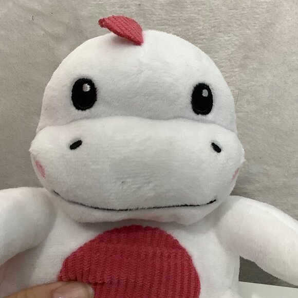Dinosaur Plush Animal Toy White Red RMS International Small Front Pocket 7.5" - Picture 2 of 6